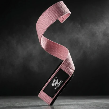SQUATRAT Pink Lifting Strap schwebend