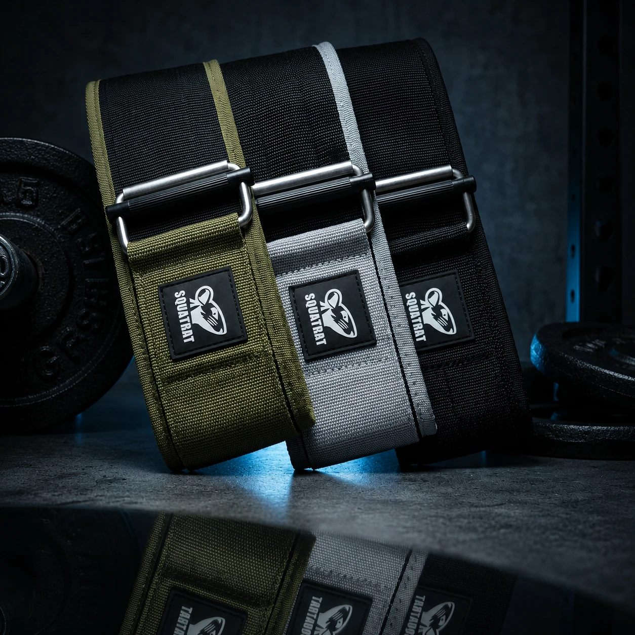 SQUATRAT Lifting Straps Schwarz Olivgrün Pink
